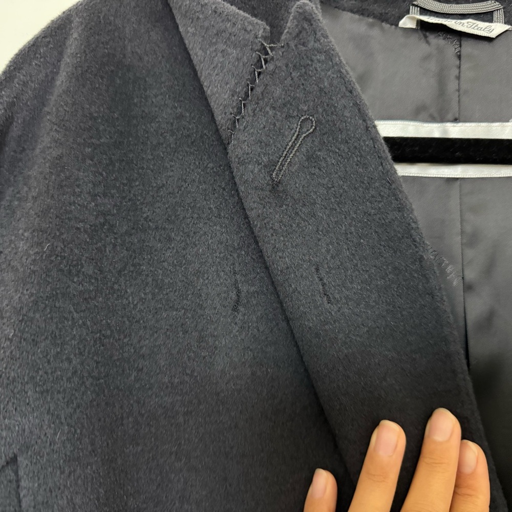 max mara dark gray floor length single button closure wool coat - Picture 9 of 16